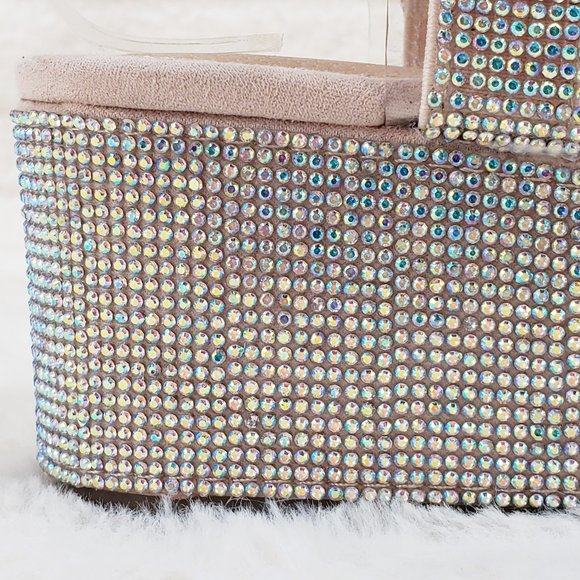 2" Sparkle Rhinestone harness strap Flatform Platform shoes Comfy - Picture 13 of 14